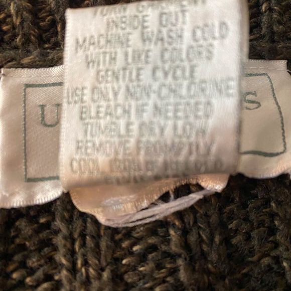 UNITED STATES SWEATERS Brown Cable Knit Sweater Vest Crew neck Cap sleeves L - Picture 6 of 6